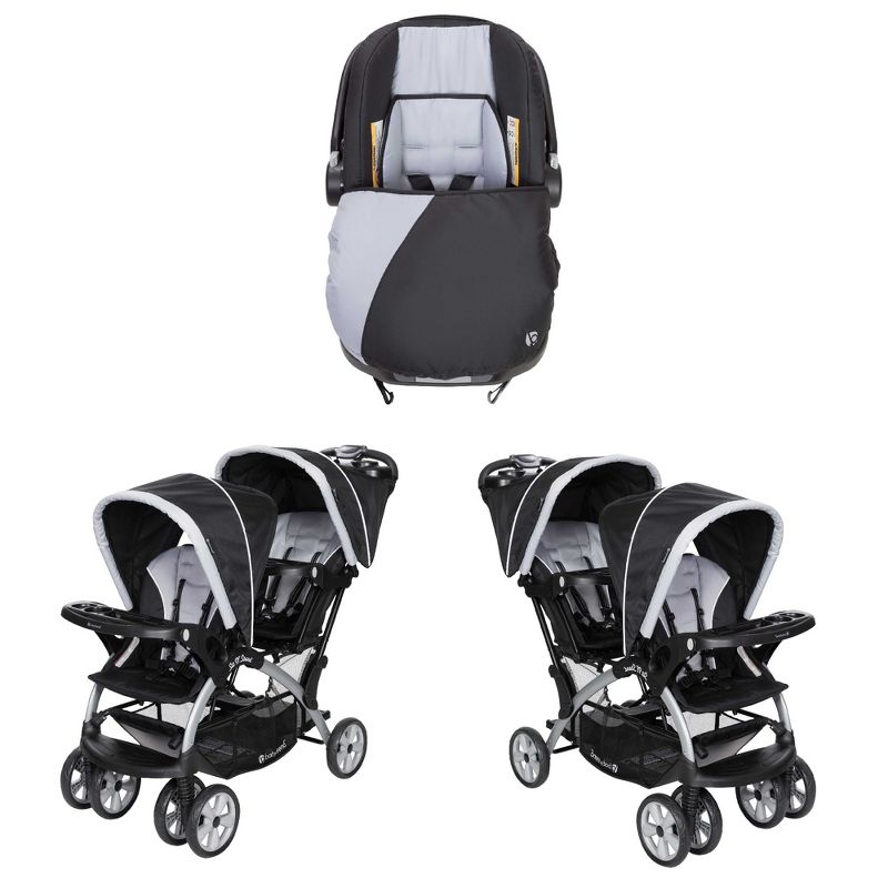 Baby Trend Infant Car Seat & Base w/ 2 Seat Double Stroller (2 Pack), 1 of 7