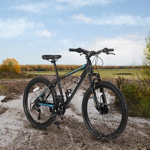 Whisen 26 Inch Mountain Bike, Shimano 21 Speeds with Mechanical Disc Brakes, High-Carbon Steel Frame - 1 of 4