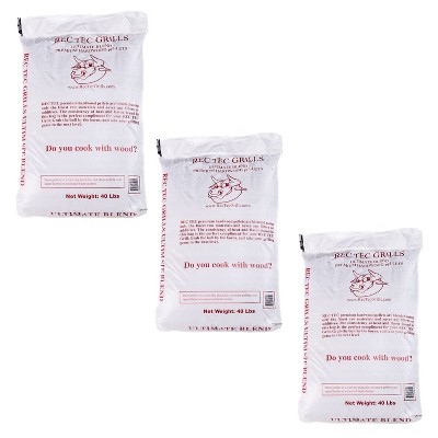 Rec Tec Grills Ultimate Premium Hardwood Grilling Cooking Pellet Barbecue BBQ Grill Smoker Blend, 40 Pound Bag (3 Pack)