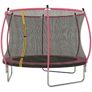 10ft Outdoor Trampoline with Net Enclosure, Curved Poles and Safety Pad, ASTM Approved - 1 of 4