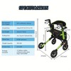 JUJABU Lightweight Foldable Rollator Walker with Seat, 8" All-Terrain Rubber Wheels, Backrest, Handles, Aluminum Frame for Seniors & Adults - 3 of 4