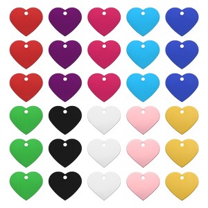 Unique Bargains Heart Aluminum Stamping Blank Tags for Necklace Bracelet Making 10 Color - 1 of 4