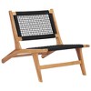 vidaXL Sun Lounger Natural wood and black Premium sanded teak hardwood - 4 of 4
