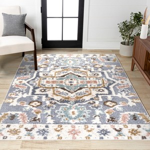 Aziza Persian Medallion High-Low Area Rug - JONATHAN Y - 1 of 4