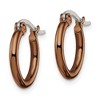 Chisel Stainless Steel Polished Brown IP-plated 15.5mm Diameter 2mm Hoop Earrings - 3 of 4