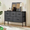 Tv Stand 5 Drawe Modern Organizer Unit for Bedroom Wood Top Sturdy Metal Frame Fabric Dresser Closets - 2 of 4