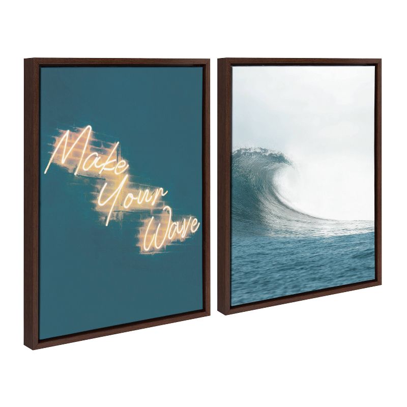 18&#34; x 24&#34; 2 Piece Sylvie Make Your Wave Framed Canvas Set by the Creative Bunch Studio Brown - Kate &#38; Laurel All Things Decor, 3 of 7