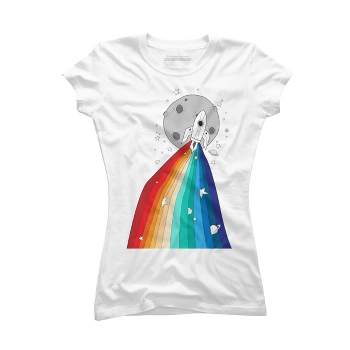 Design by Humans Rainbow Colored String Pride Heart by corndesign T-Shirt - Black - 2x Large