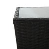 vidaXL Tea Table Black 16.3"x16.3"x16.9" Poly Rattan and Tempered Glass - 4 of 4