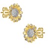 Guili Rhodium and 14K Gold Plated Cubic Zirconia Stud Earrings for Everyday Wear, Combining Durability, Style, and Sparkling Elegance - 2 of 3