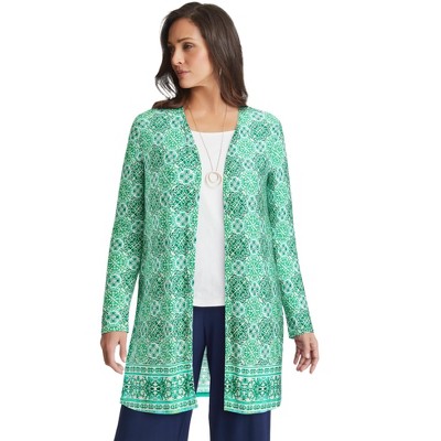 Jessica London Women's Plus Size Everyday Stretch Knit Open Front Cardigan