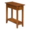 HomeStock Belmont Narrow Wedge End Table with Open Shelf, Beveled Edges and Tapered Legs Perfect Between Chairs or Small Spaces - 3 of 4