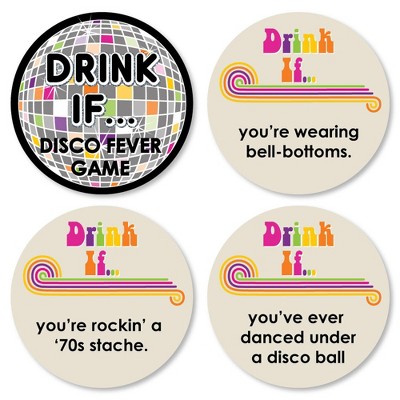 Big Dot of Happiness Drink If Game - 70's Disco - 1970's Disco Fever Party Game - 24 Count