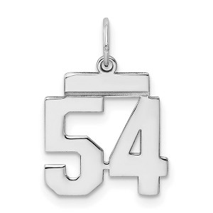 Black Bow Jewelry Sterling Silver, Athletic Collection, Small Polished Number 54 Pendant - 1 of 4