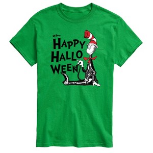 Men's - Dr. Seuss - Happy Halloween Skeleton Cat Short Sleeve Graphic T-Shirt - 1 of 4