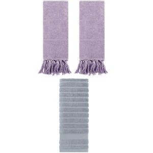 REGALWOVEN 3 Packs Solid Absorbent Soft Cotton Hand Towels 14" x 30" - 1 of 4