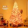 Costway 8 FT Artificial Christmas Tree with 470 Warm White LED Lights, 8 Lighting Modes & Folding Metal Stand White & Pink - 2 of 4