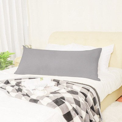 2 Pcs Body 20"x60" 1800 Microfiber Soft Pillowcase Grey/Charcoal - PiccoCasa
