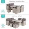Best Choice Products 7-Seater Conversational Wicker Dining Table, Outdoor Patio Furniture Set w/ Cover - 2 of 4