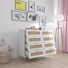 NicBex Wide Drawers Dresser,Modern Double Dressers with Metal Handles,Minimalist Chest of Drawers for Bedroom,Living Room,Hallway,White/Black - 3 of 4
