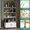 COUCHETA 71.5'' Tall 4-Tier Arched Bookshelf with Doors, Industrial Style,  Industrial with Studry Metal Frame and Open Shelves - 4 of 4