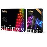 Twinkly Strings + Music App-Controlled 600 LED RGB Multicolor Christmas Lights 157.5-Ft Indoor/Outdoor Smart Lighting w/ USB Music Syncing Device