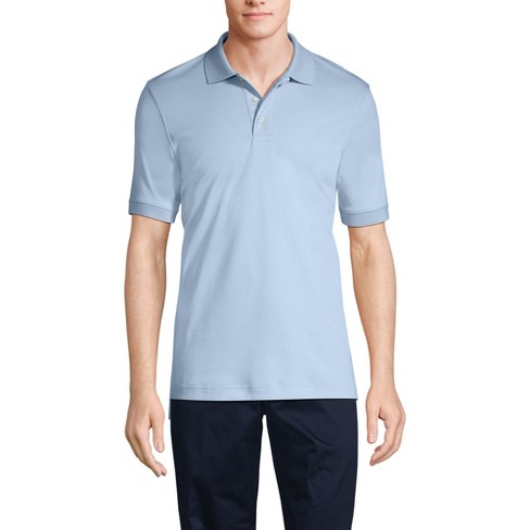Lands' End Men's Tall Short Sleeve Interlock Polo Shirt - Large - Blue ...