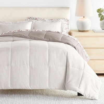 7PC Bedding Bundle, Reversible Solid Comforter and Patterned Sheet Set - Becky Cameron