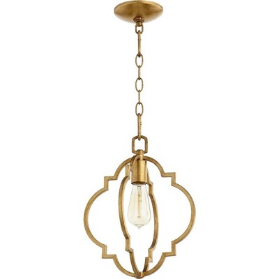 Quorum Lighting Dublin 1-Light Pendant, Gold Leaf, 11W x 14H, Chain Hanging, Dry Rated