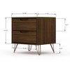 Gulches 20" Mid-Century Modern Nightstand, Chestnut Brown MDF 2-Drawer Side Table with Metal Legs, 11Lb Capacity Drawers for Bedroom Storage & Display - 3 of 4