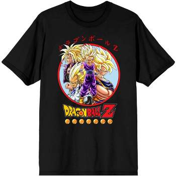 Dragon Ball Z Anime Characters Group Shot Mens Black Graphic Tee Shirt