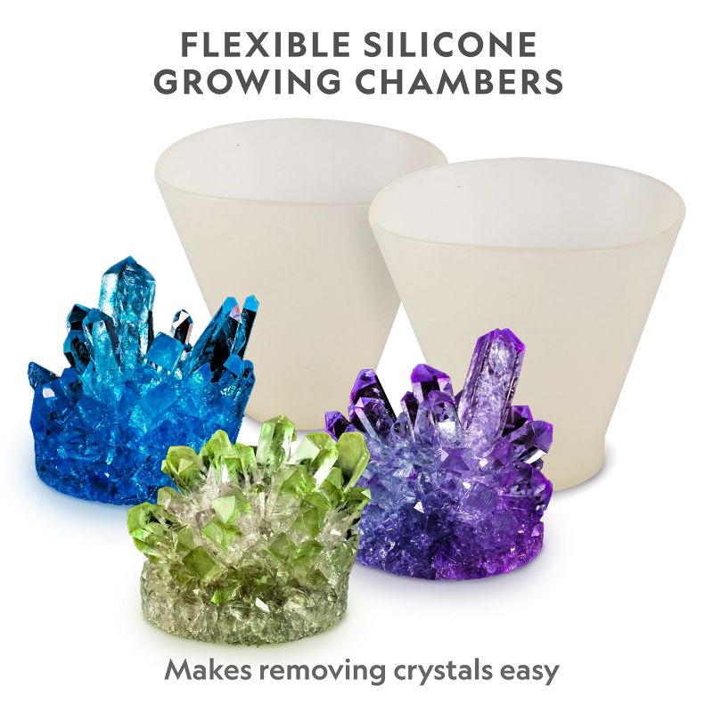 NATIONAL GEOGRAPHIC Mega Crystal Growing Lab, Grow 8 Vibrant Colored Crystals, Includes 5 Real Gemstone Specimens, Light-Up Display Stand & Guidebook, 6 of 9