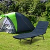 Costway Folding Camping Cot with  Detachable Mattress & 6-Position Adjustable Backrest Navy/Grey - 2 of 4