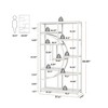 Lirago Freestanding Bookcase - 9-Tier Open Shelf Etagere with Metal Frame & Woodgrain Shelves White - 4 of 4