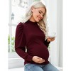 Clearlove Turtleneck Puff Sleeves Long Sleeve Ribbed Pleated Sweater Pullover Spring Casual Shirts for Women - 3 of 4