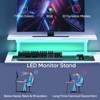 Pinmoco 42" Reversible L-Shaped Gaming Desk, LED Carbon Fiber Desk with Monitor Stand & Headset Hooks - 3 of 4
