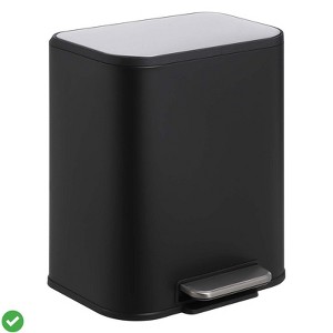 Stainless Steel Trash Can with Thin Lid with Step Pedal & Removable Liner Stainless Steel Large Garbage Can - 1 of 4