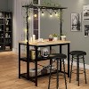 Kitchen Island with 3-Tier Shelves and 5 Hooks - Multi-Functional Baker's Rack and Microwave Stand for Kitchen, Dining, and Living Room - 3 of 4