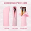 Unique Bargains Portable Stand-Up Silicone Travel Makeup Brush Bag 1 Pc - 2 of 4