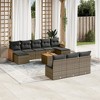 vidaXL 11 Piece Patio Sofa Set with Cushions Gray and Dark Gray Poly Rattan - With Table - 2 of 4