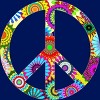 Junior's Design By Humans Cool Retro Flowers Peace Sign By ddtk T-Shirt - 2 of 3