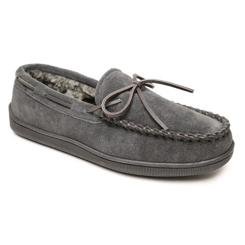 Minnetonka Men s Pile Lined Hardsole Moc Slipper 3907w Charcoal