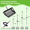 Chicken Poop Scooper and Rake 2-In-1, 15'' Wide Chicken Coop Scoop with 24'' - 68.8'' Adjustable Handle for Pet Waste Cleaning, Metal Sifting Shove - 3 of 4