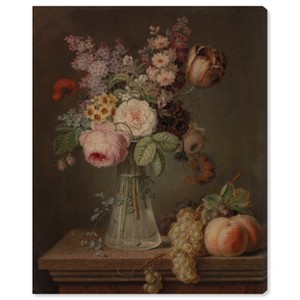 Art Remedy Flower Piece in Glass Vase Vintage Classic Roses Wall Art Unframed - 1 of 4