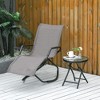 PAGED Foldable Outdoor Chaise Lounge Chair Rocking Sun Lounger Chair Steel Frame for Camping, Beach, Picnics, Deck - 3 of 4