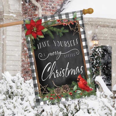 Merry Little Christmas Multi-Color Polyester Outdoor House Flag