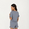 Anna-Kaci Lounge Women's Short Sleeve Ruffle Hem Top and Drawstring Shorts Lounge Set - 3 of 4