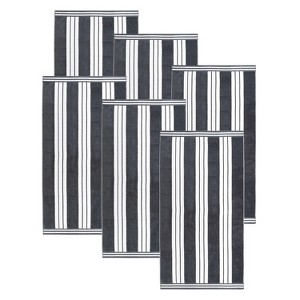 Striped Oversized Extra Large Cotton Beach Towel Set by Blue Nile Mills - 1 of 4