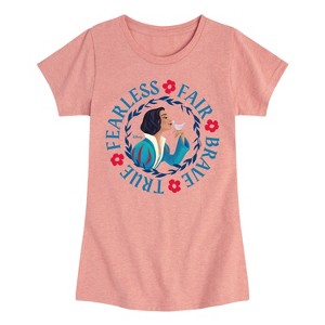Girls' - Snow White - Fearless Fair Brave True Fitted Short Sleeve Graphic T-Shirt - 1 of 4