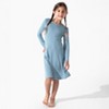 Bellabu Bear Baby Oasis Teal Bamboo Girls' Long Sleeve Dress - 3 of 4